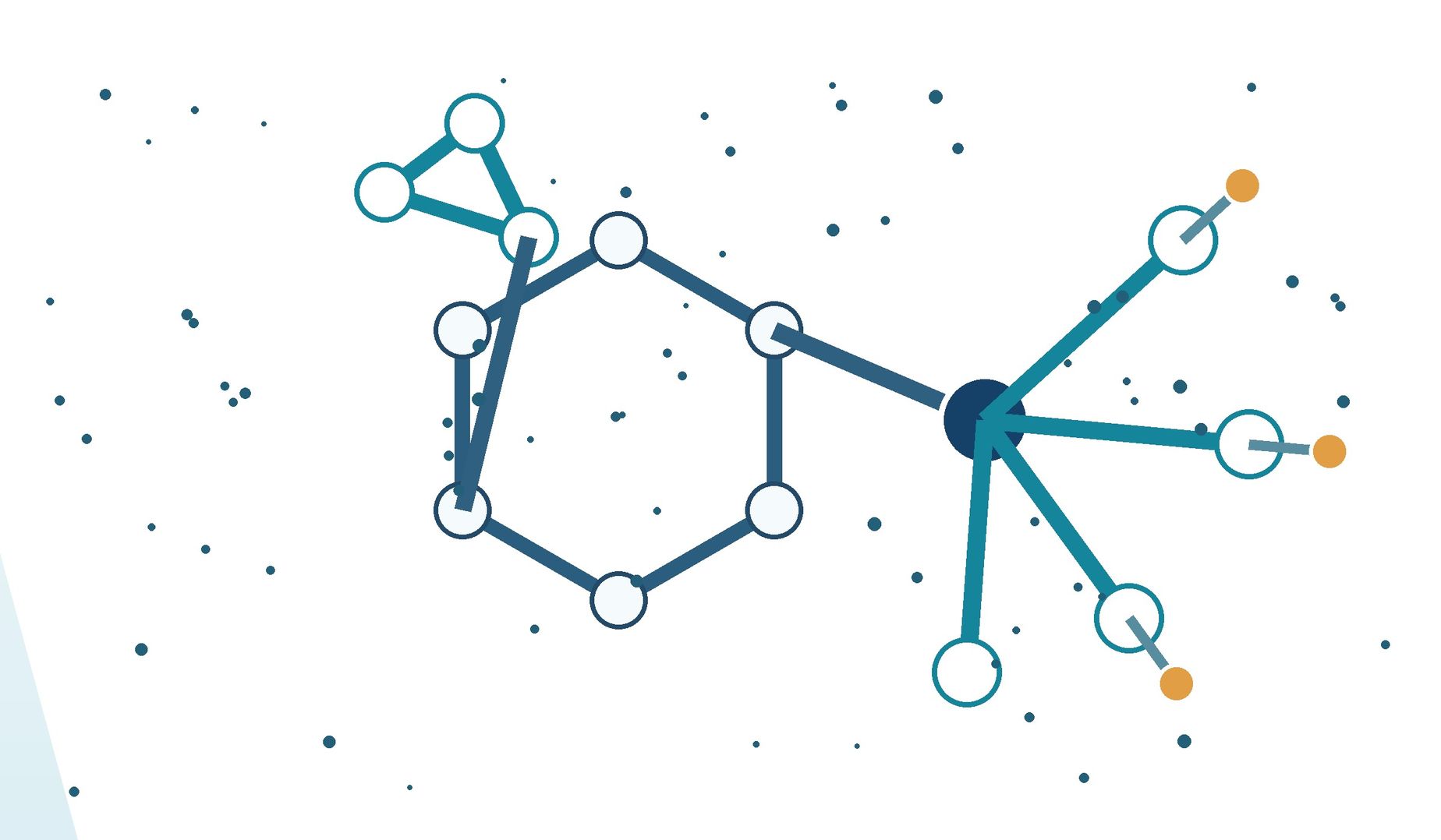 Clean vector illustration of a heterocyclic organosilane architecture with an epoxide ring linked to a silicon-centered alkoxy motif.