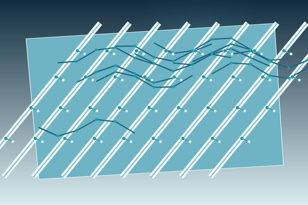 Glass fibers embedded in resin are linked to the surrounding polymer through a silane-modified interface.