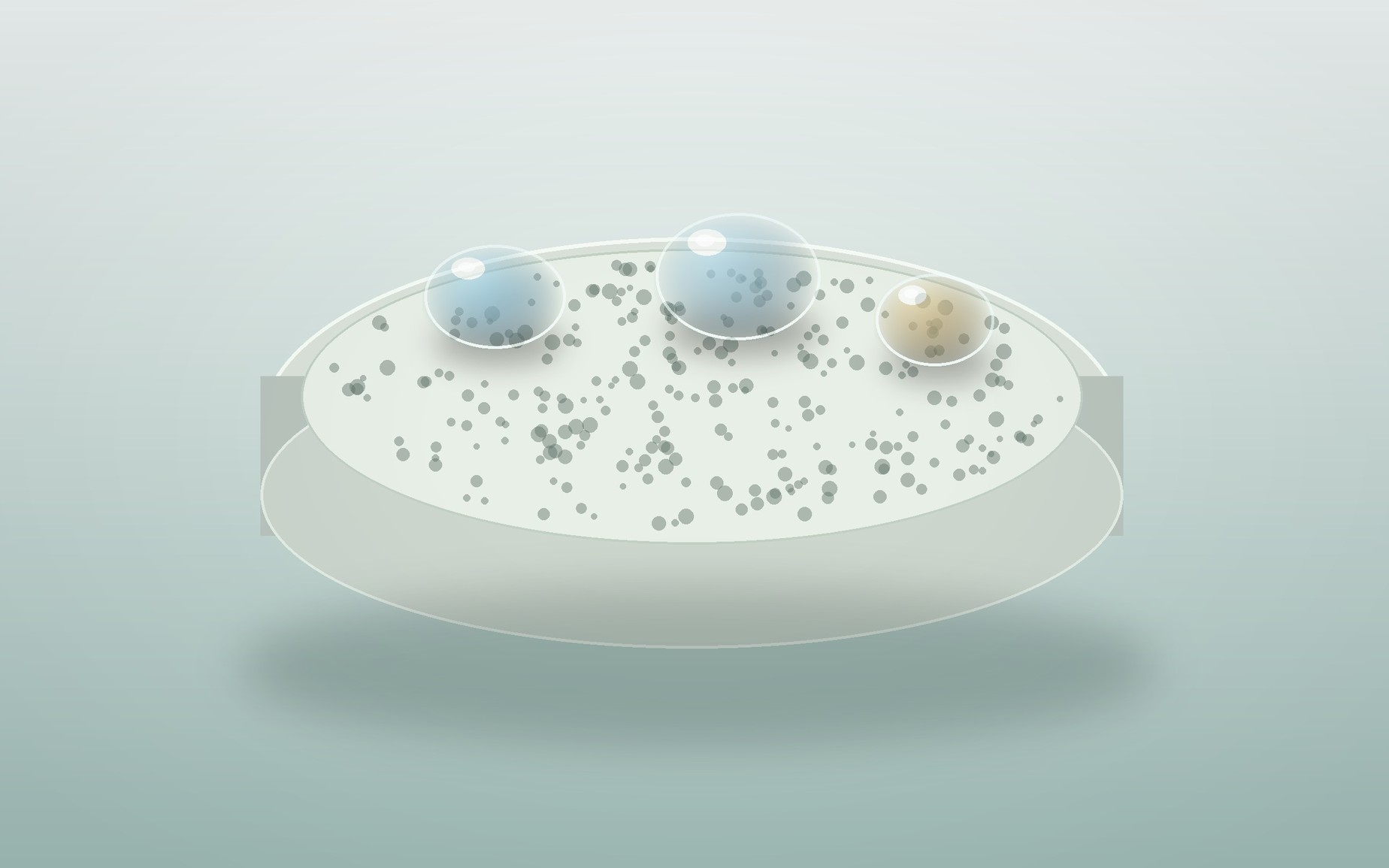 A porous ceramic membrane disc shows liquid beads remaining on the treated outer face instead of soaking in.
