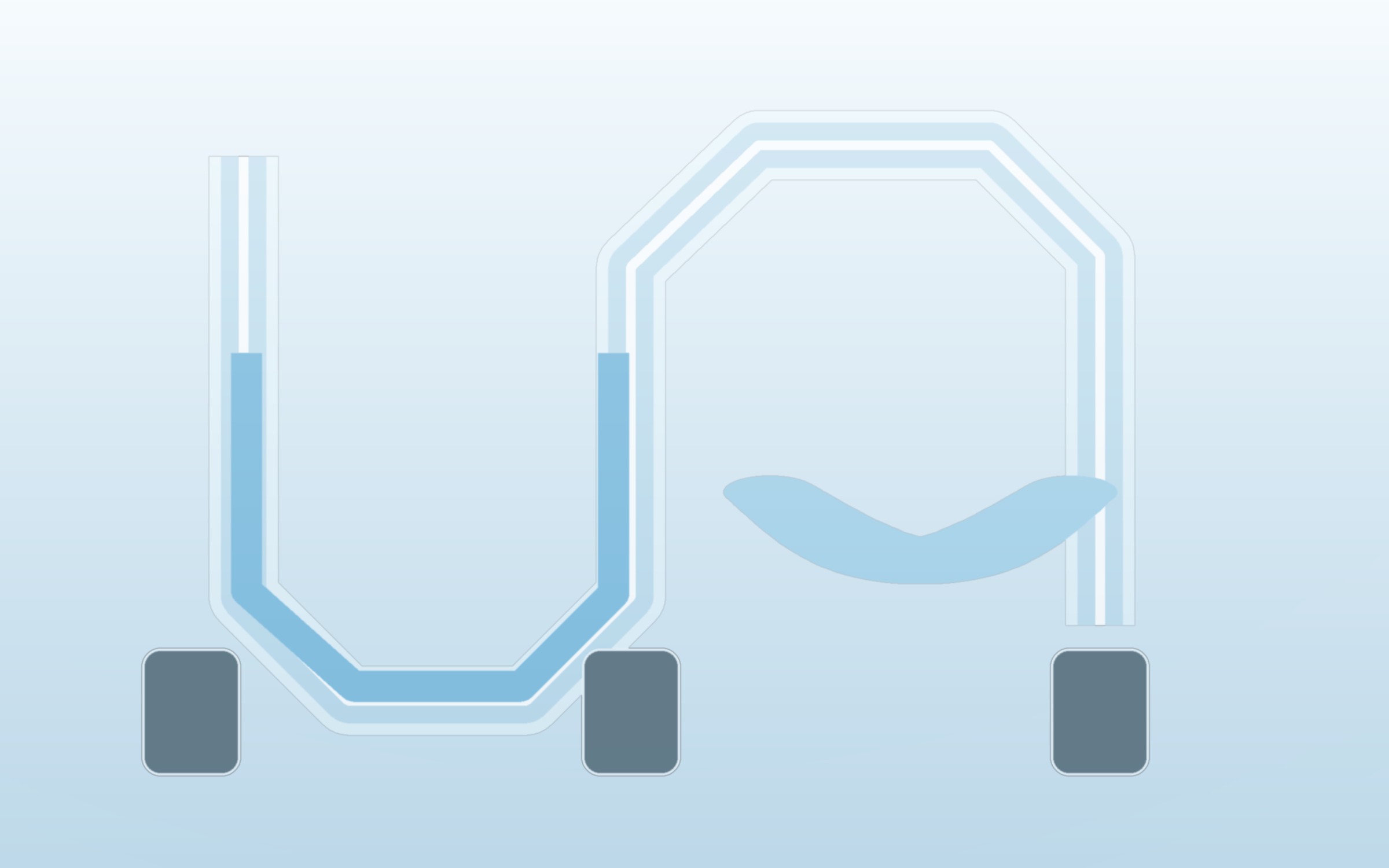 Transparent silicone fluid moving through a glass capillary path in a controlled laboratory-style flow setup.