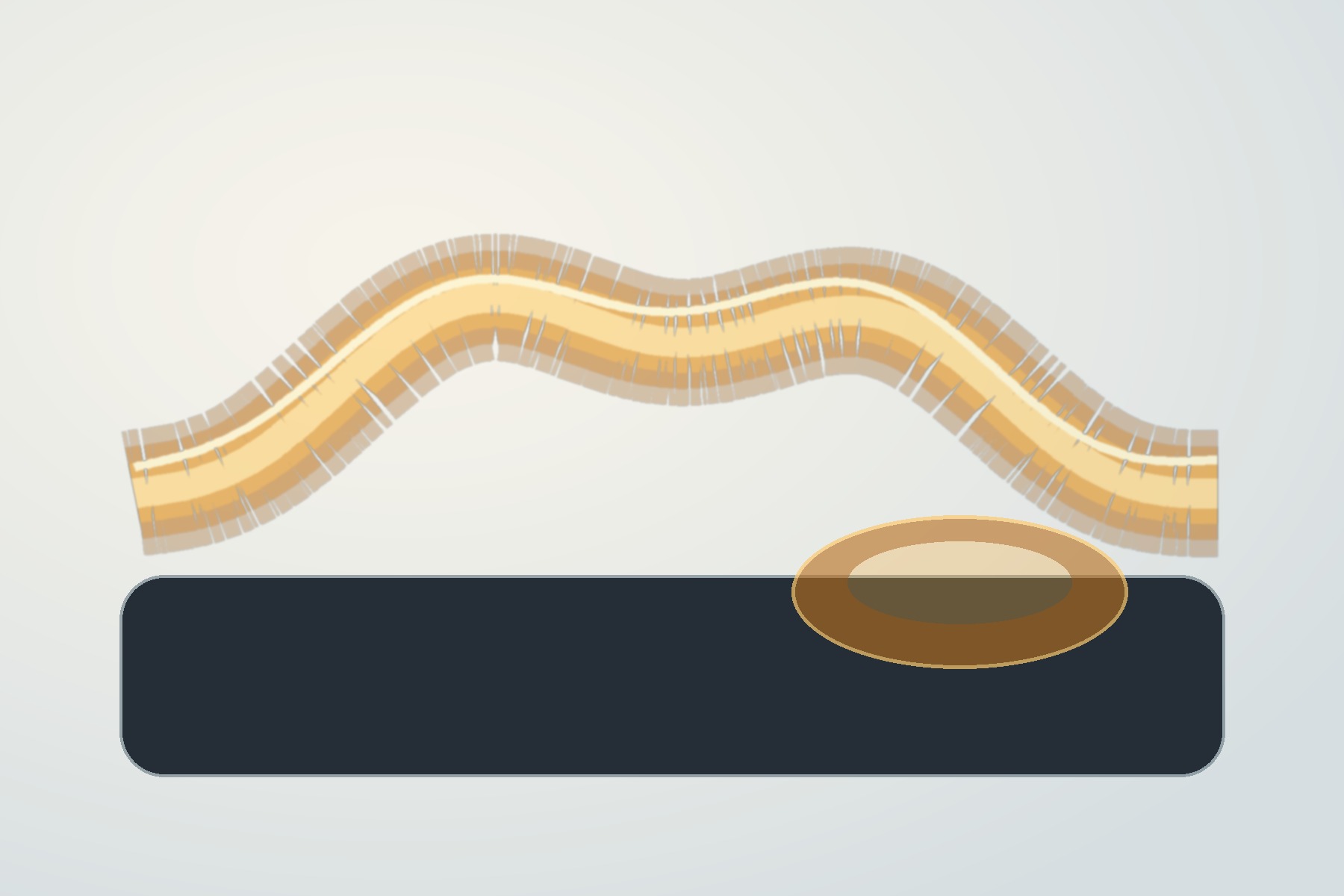 Transparent amber T-resin-inspired silsesquioxane phase shown in a smooth processable form.