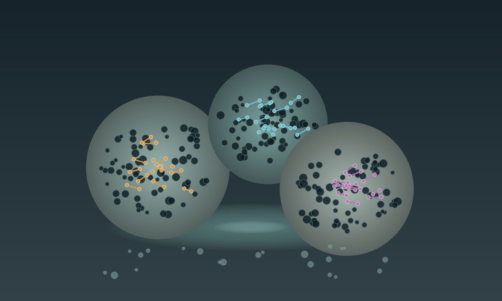 Porous hybrid silica beads containing varied organic bridge motifs distributed through their framework.