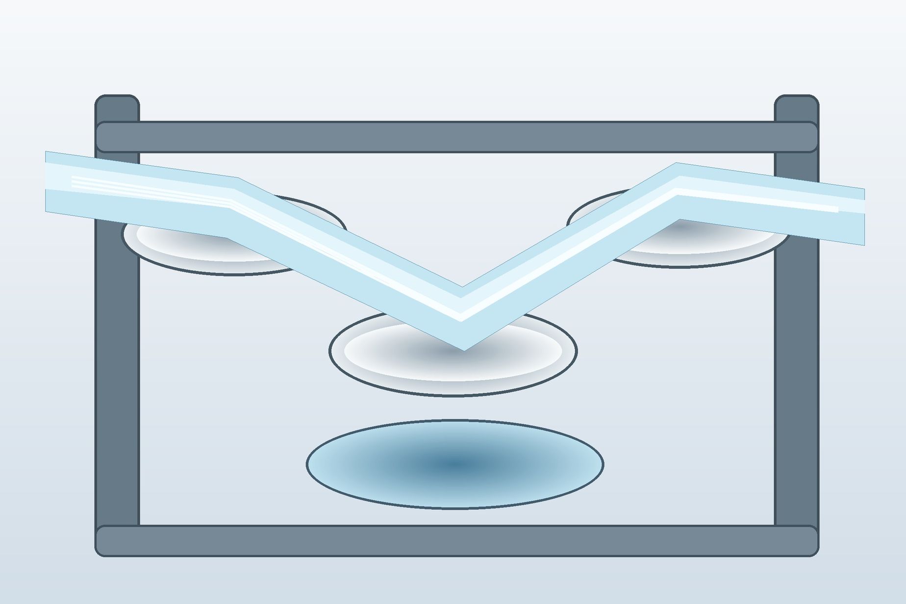 Transparent film traveling across chrome rollers with a uniform glossy silicone coating layer.