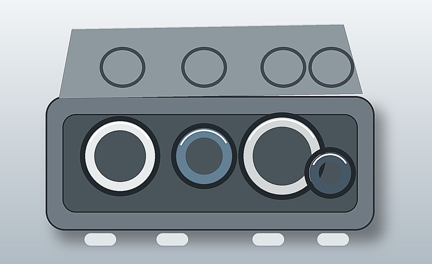 Open precision mold holding newly formed silicone rings and gasket shapes.