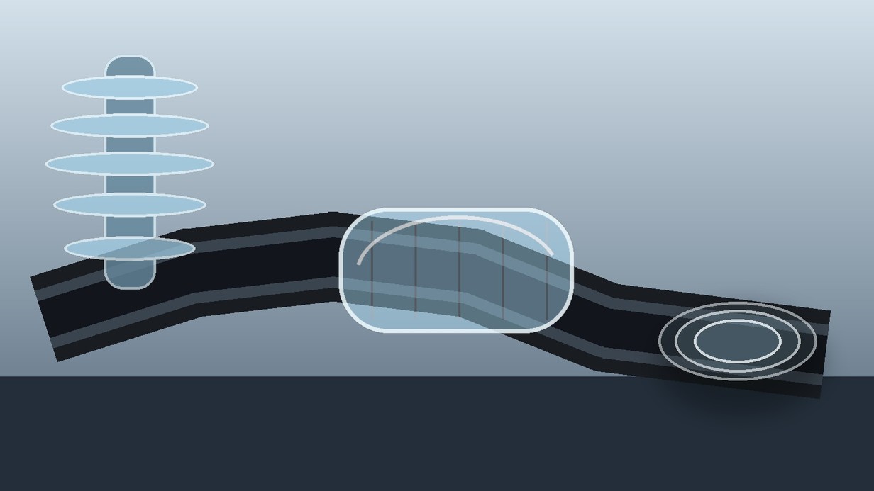 Silicone insulating and sealing components positioned around an industrial electrical cable assembly.