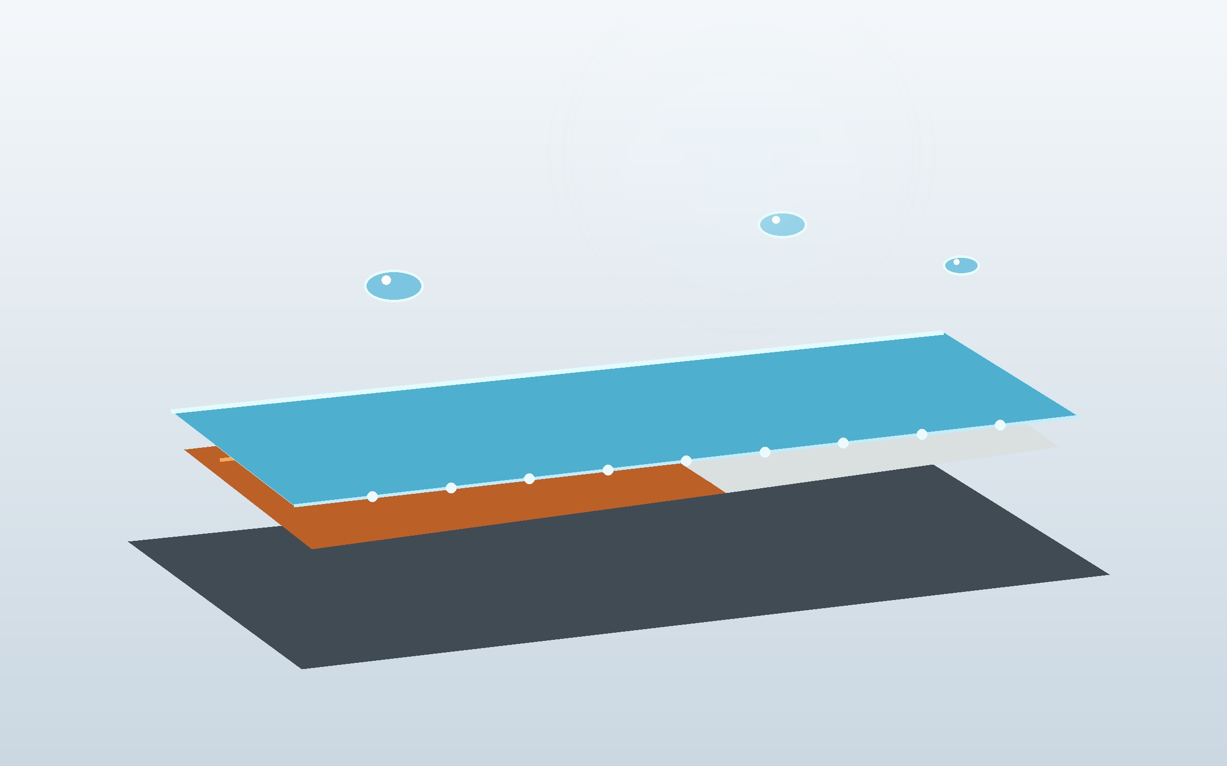 Transparent protective resin layer bridges copper conductor and ceramic insulating surfaces.