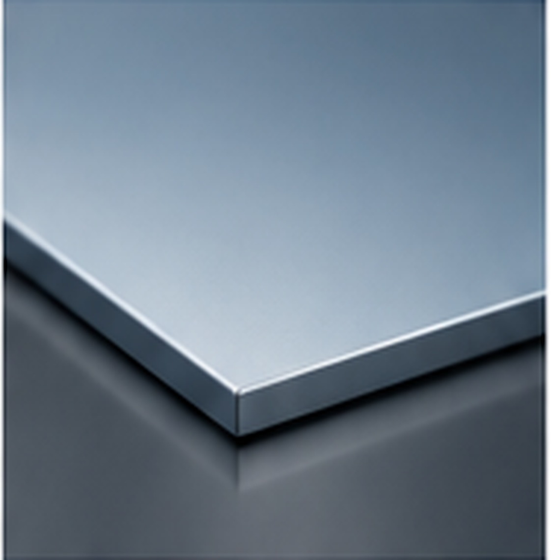 Clean metallic panel with a smooth coated surface illustrating resin modification for protective finishes.