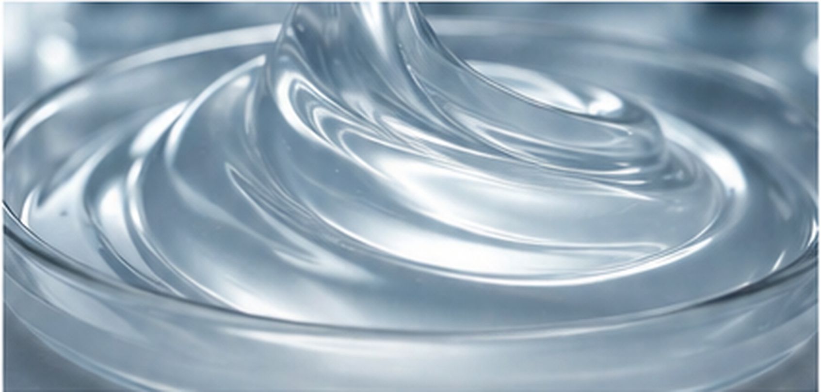 Clear viscous silicone resin shown as a smooth liquid matrix for nano-oxide composite development.