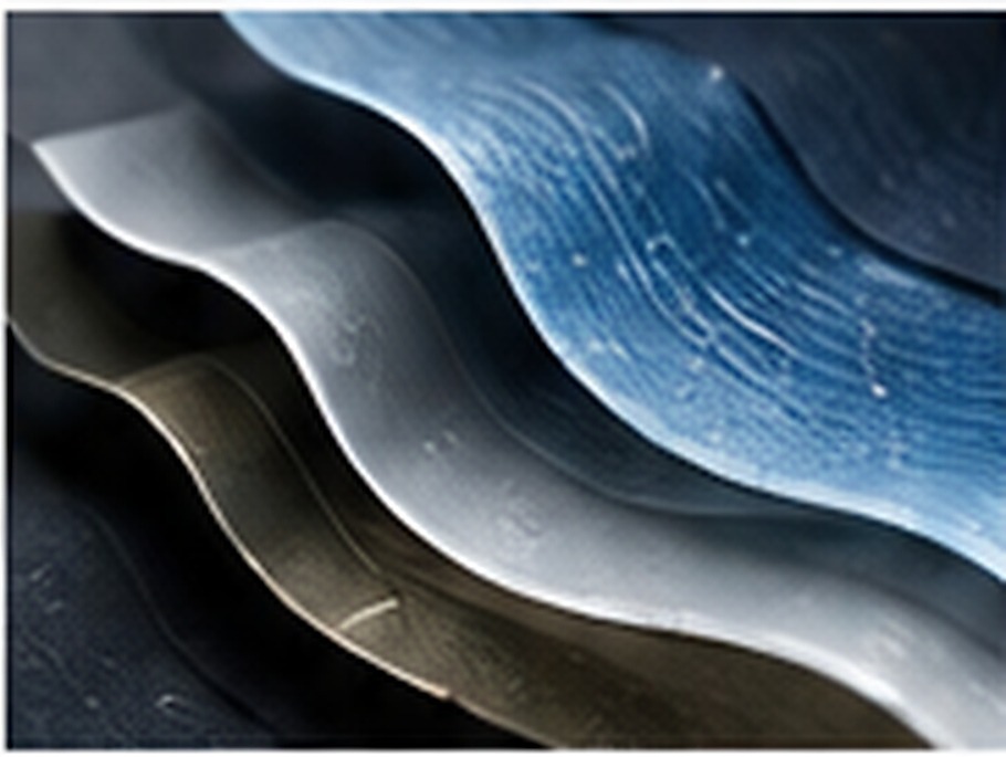 Curved multilayer coating surfaces representing protective and encapsulation applications.