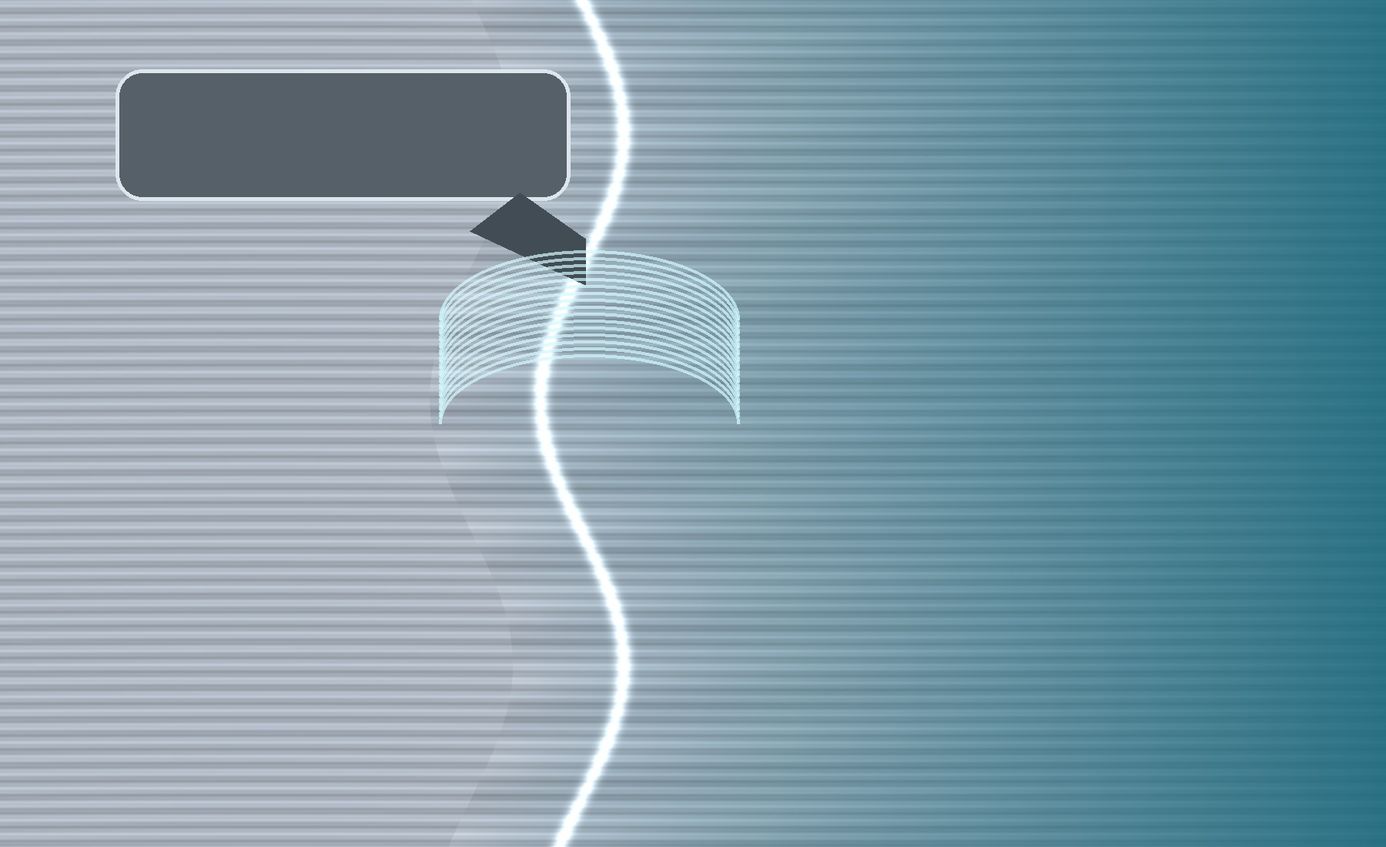 Technical illustration of wet coating spreading from a ribbed film into a flatter layer on brushed metal.