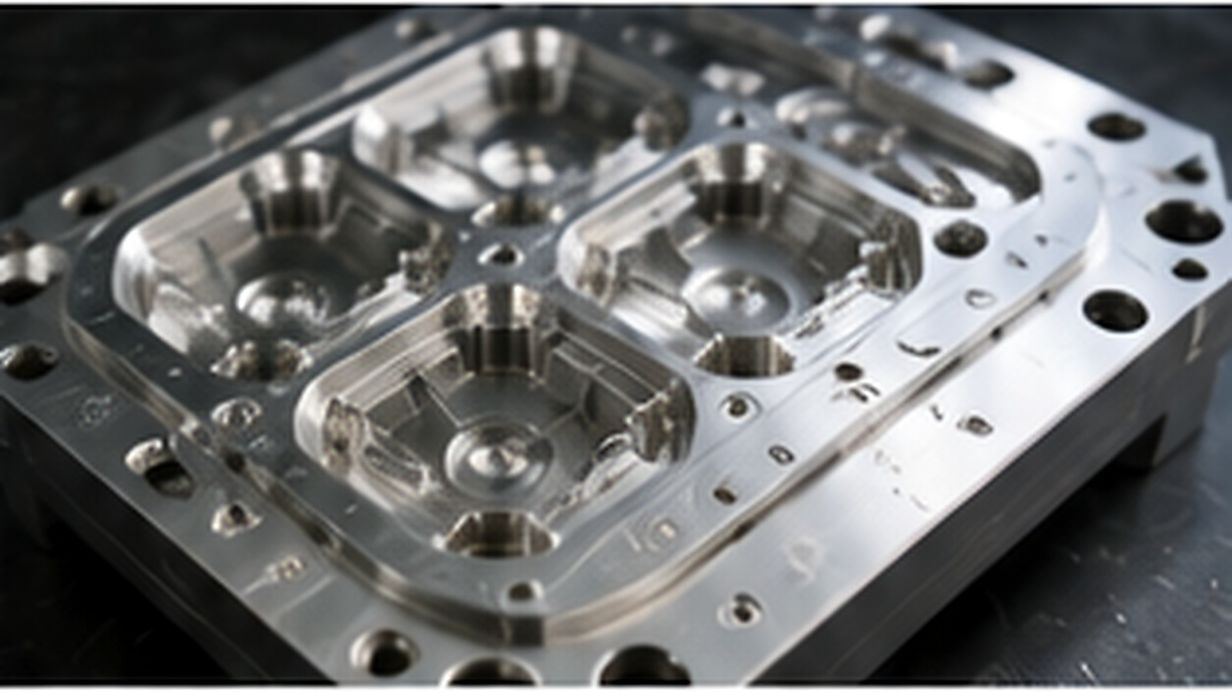 Precision-machined metal mold with multiple cavities prepared for silicone release treatment.