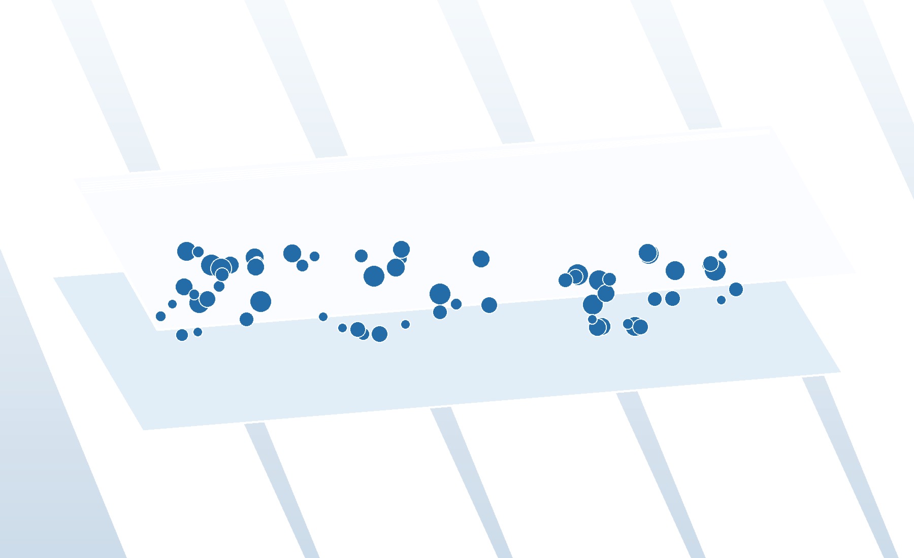 Translucent polymer film layers remain separated by dispersed spherical domains along the contact interface.