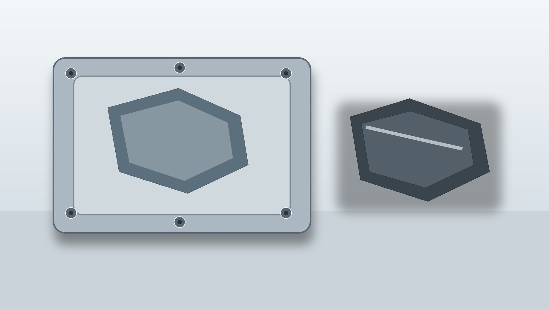 Precision metal mold and separate polymer component representing clean mold-release performance.