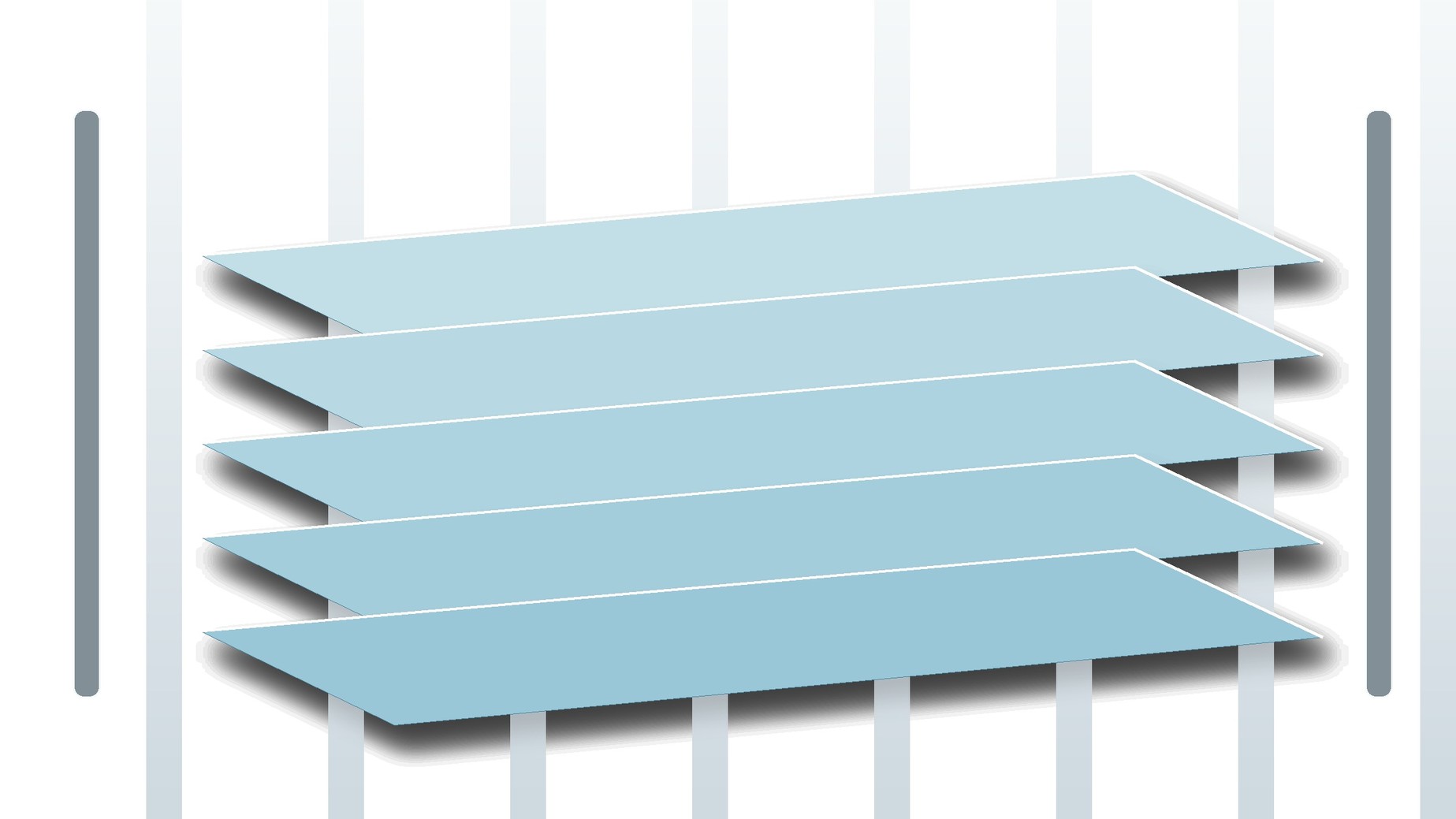 Flat polymer sheets maintained in controlled separation for smoother handling and lower blocking.