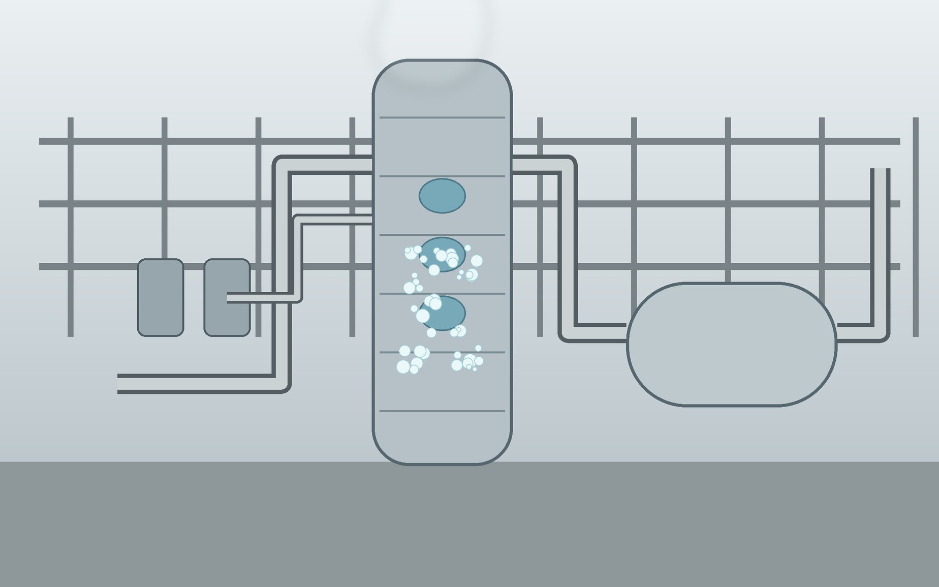 Metalworking coolant circulating with controlled surface foam around a machined component.