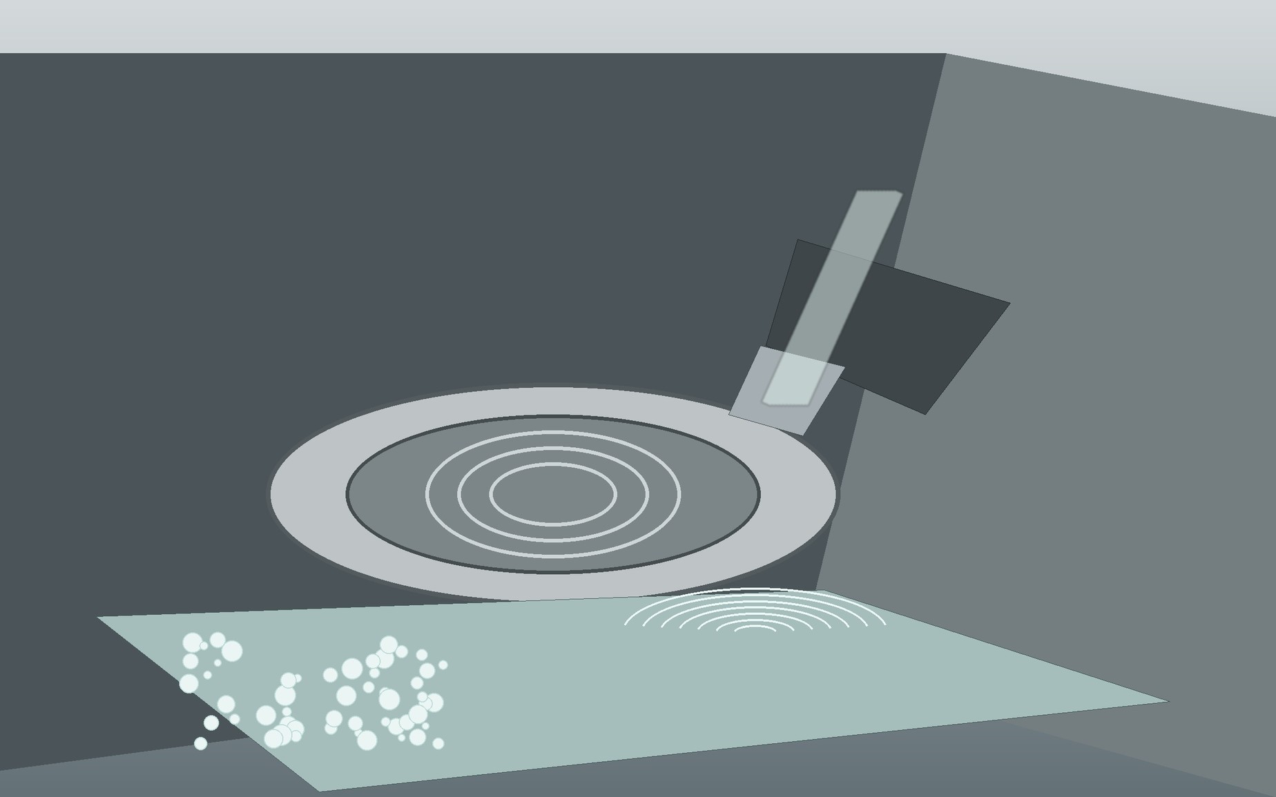 Powder-form silicone antifoam being blended into a free-flowing dry mineral formulation.
