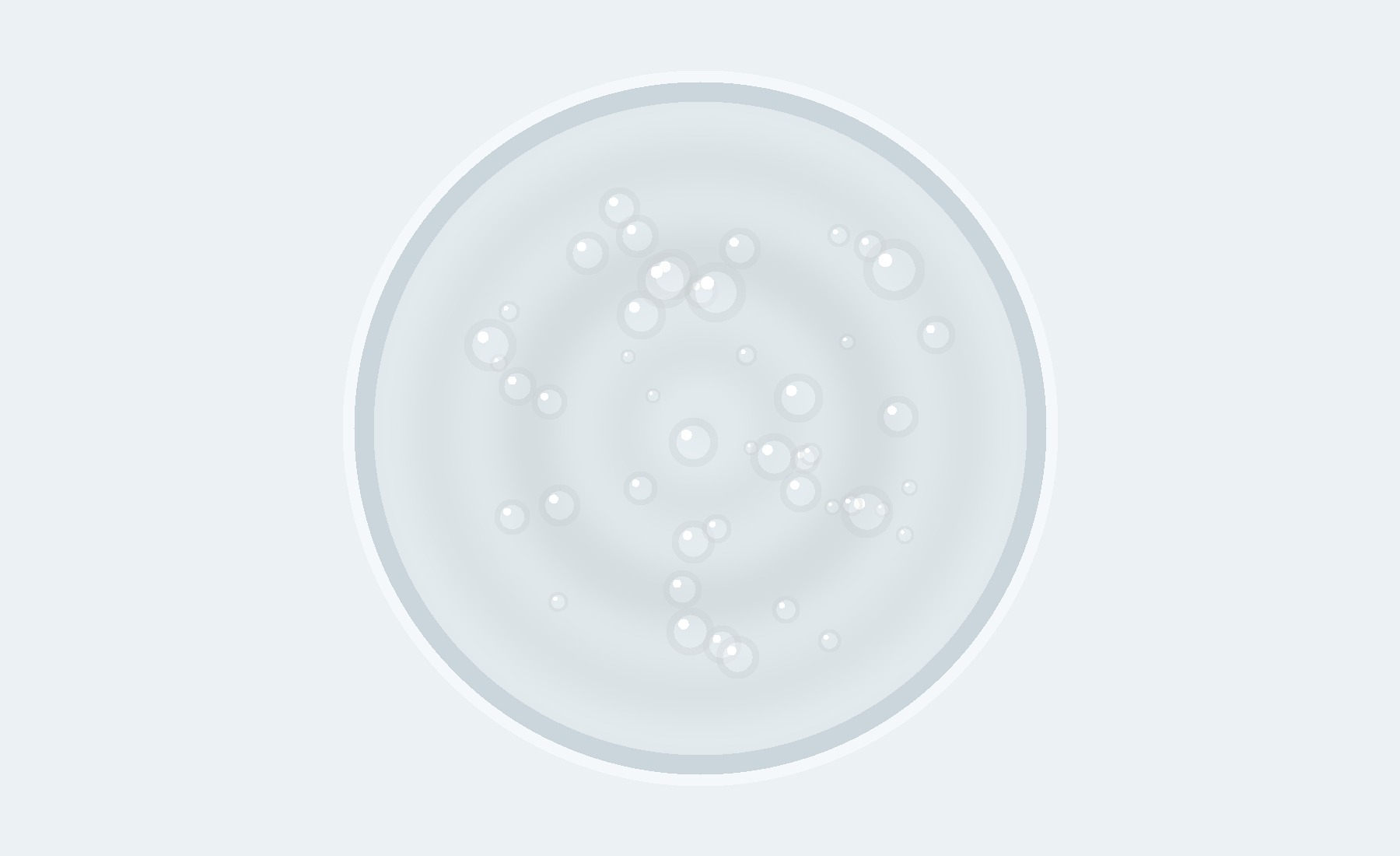 Uniform waterborne silicone dispersion shown as fine suspended domains in a shallow liquid layer.